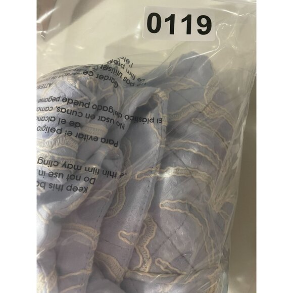 Bagatelle New York Quilted Light Blue Jacket With Embroidered Floral Size Medium - Picture 9 of 9